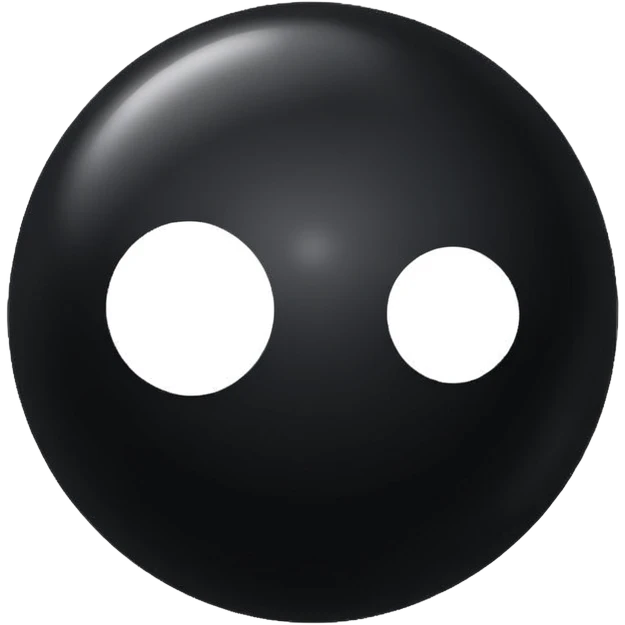 Black Ball with MB written on it. Nothing else no holes. emoji