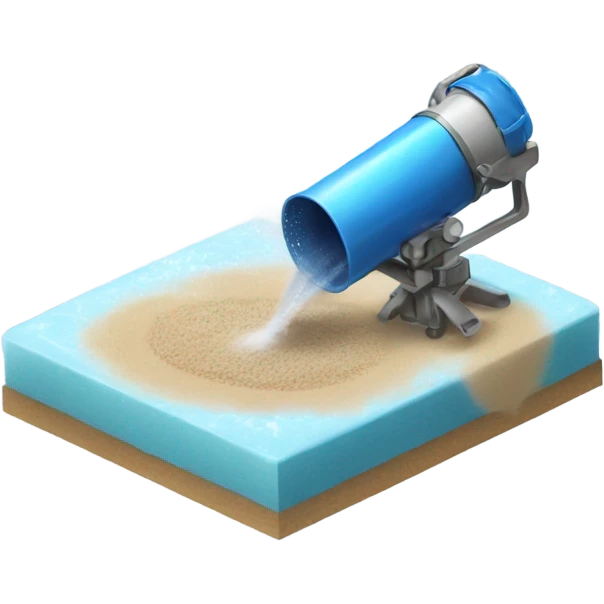 sprinkler shooting sand onto ice emoji