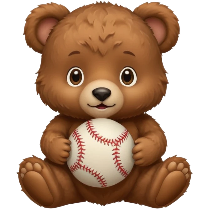 Baby bear with baseball emoji