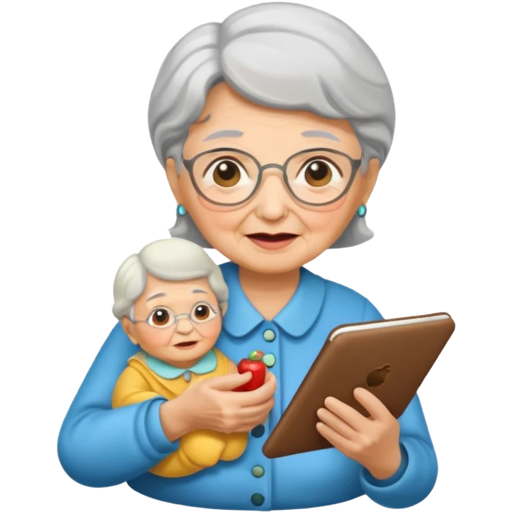 Grandma holding ba y emoji