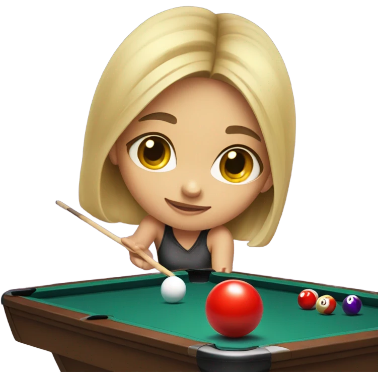 Extremely cute girl playing pool emoji