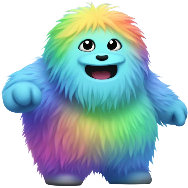 fat rainbow yeti ice skating  emoji