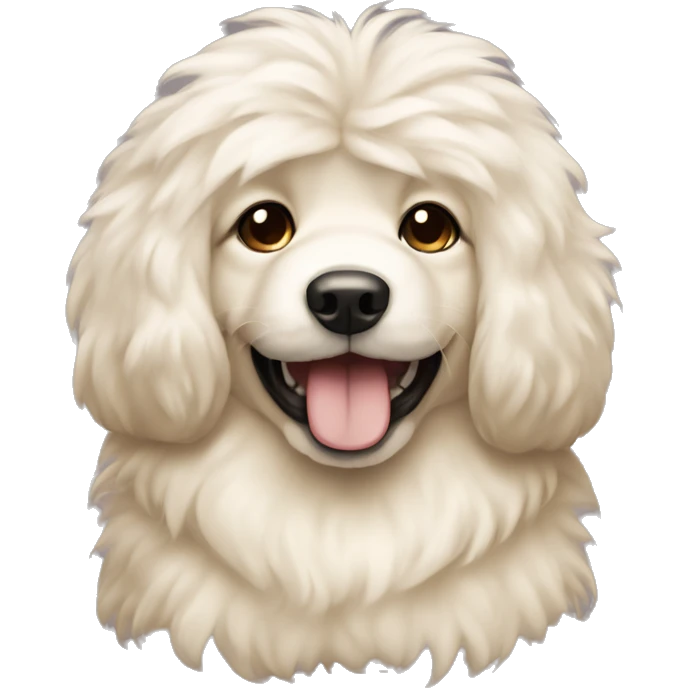 Fluffy dog cream colour  emoji