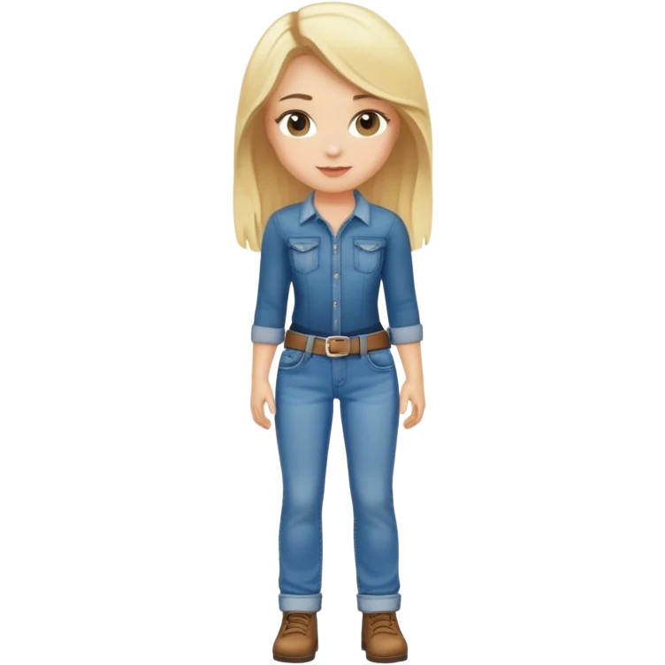 A blonde girl with jeans on emoji