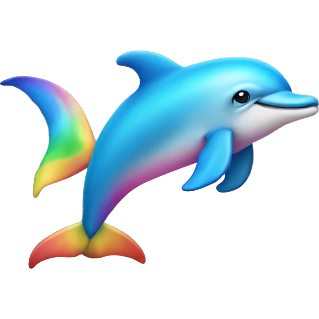 Rainbow Dolphin Full Body emoji