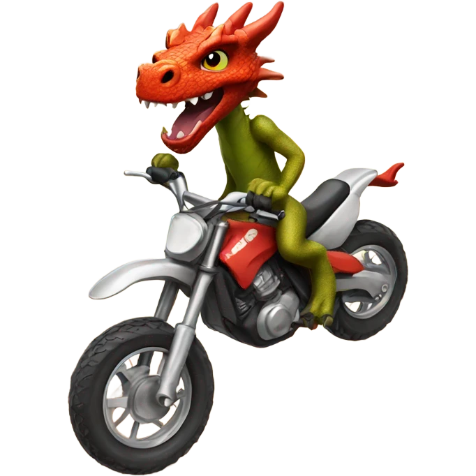 Dragon riding dirt bike emoji