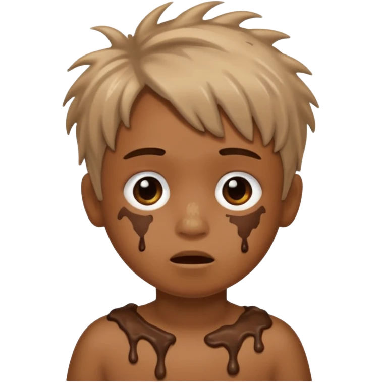 Un enfant avec du caca sur les cheveux emoji