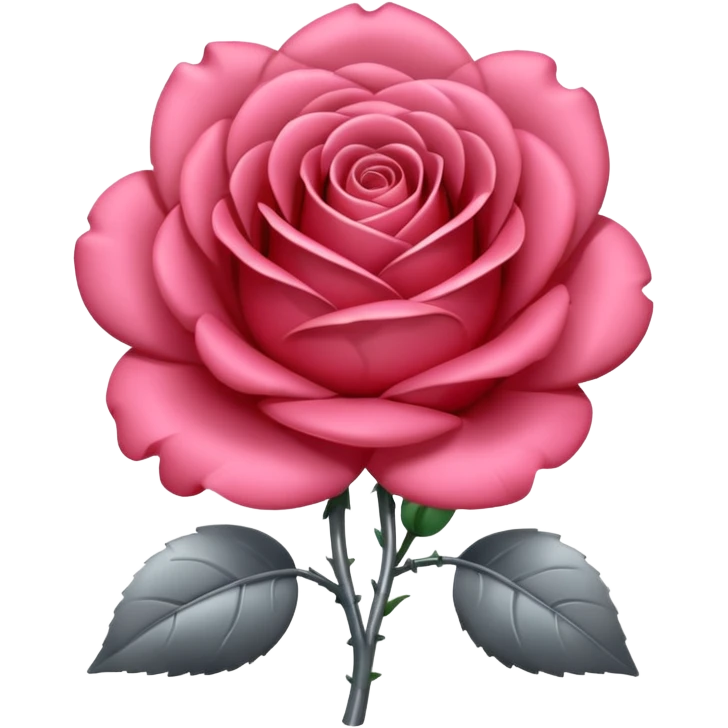gray metal chrome rose, without green leaves, just flower emoji