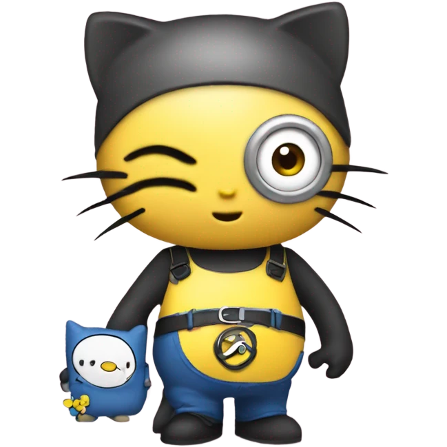 Hello kitty holding minion  emoji