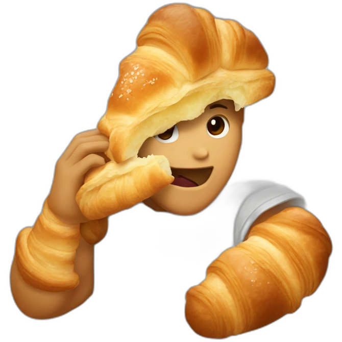 nibbling croissant emoji