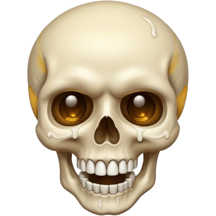 Skull smiling sweat drip emoji