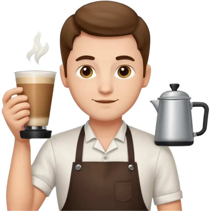 barista man with apron emoji