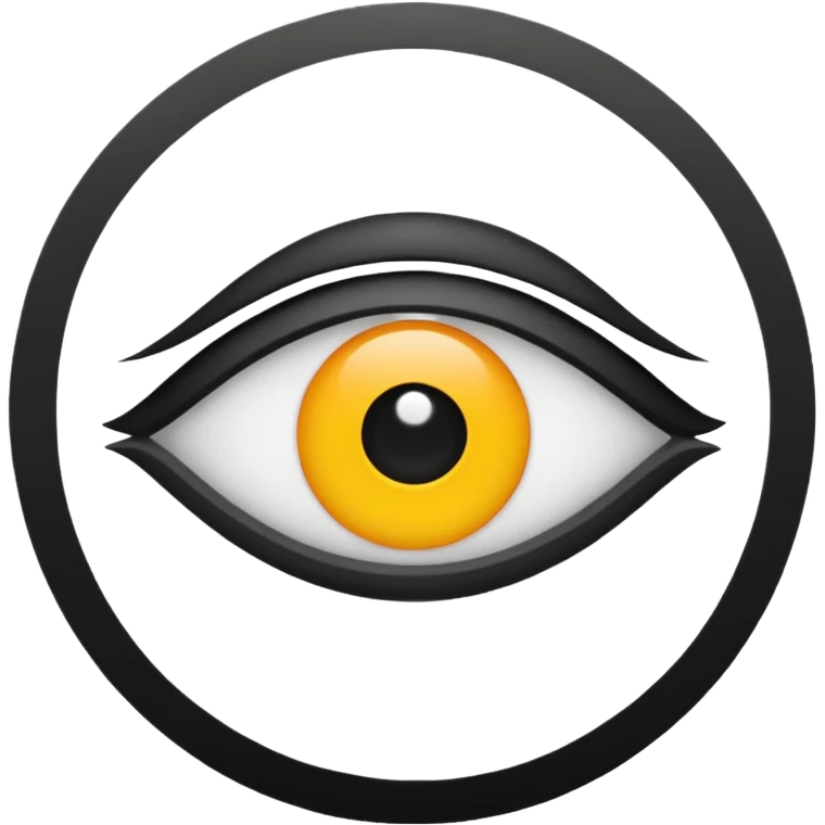 iOS emoji, minimal eye symbol, circle with dot, flat emoji