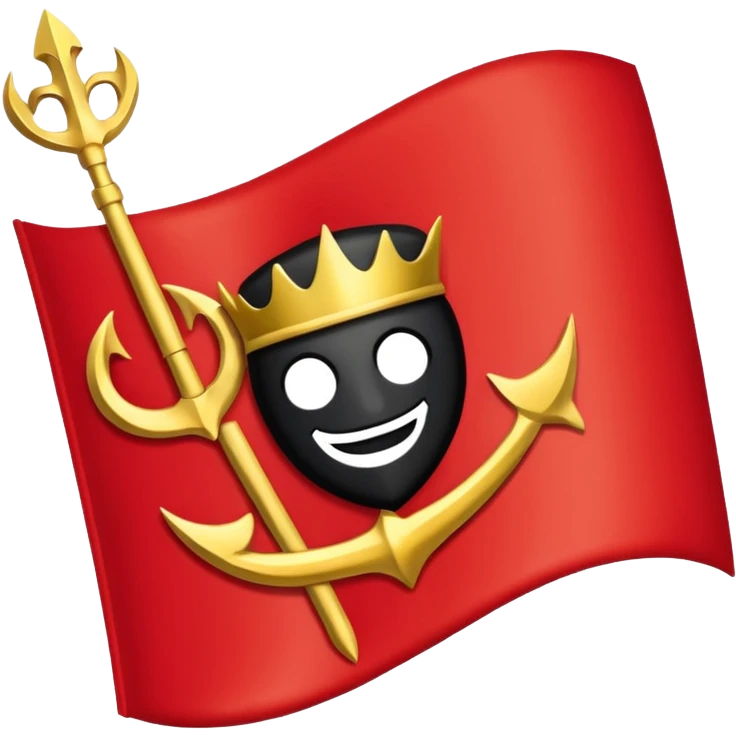 Create a flag with red on the sides like the Trinidad flag with black in middle. Add a gold 🔱 in the middle where the black is emoji