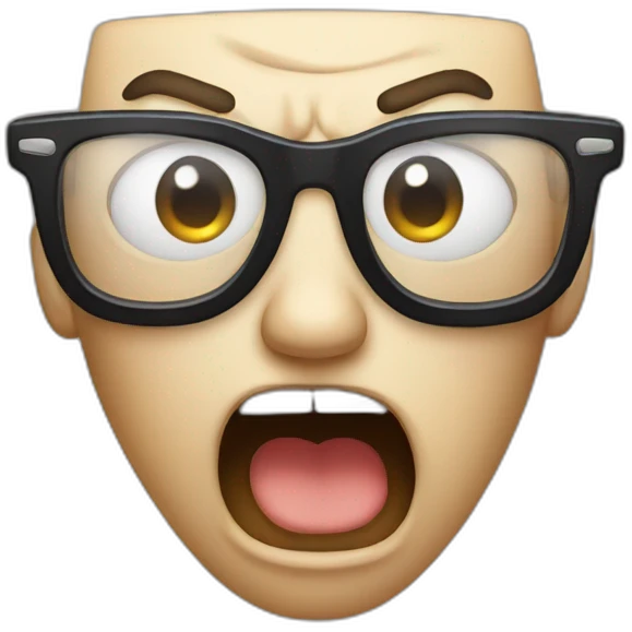 angry face with glasses on emoji