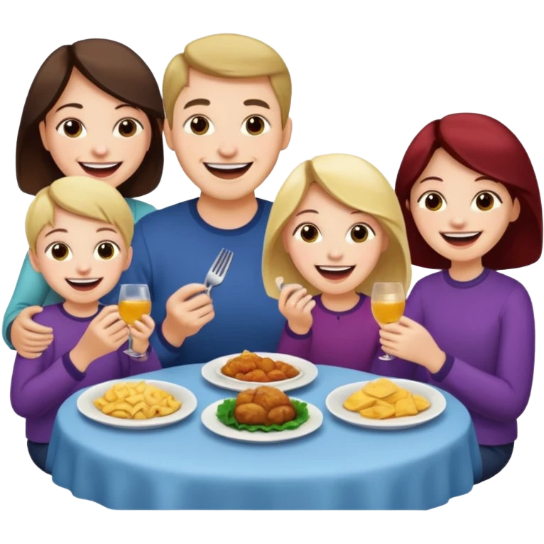 light family having dinner emoji