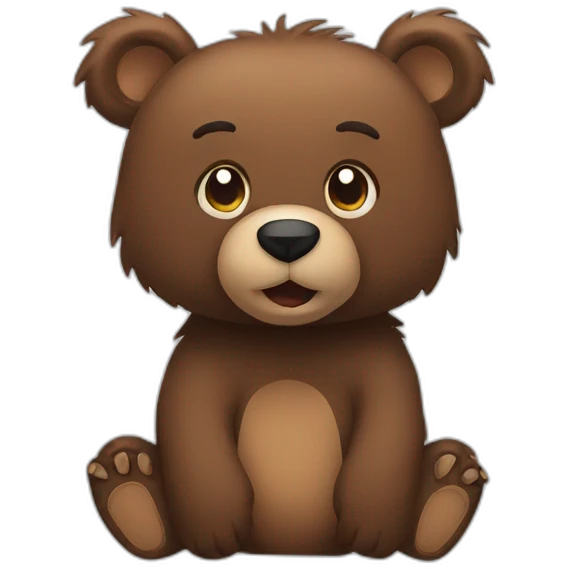 Grizzly bear cute party emoji