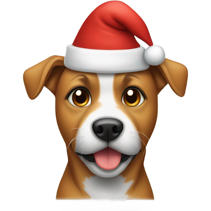 Dog in a Santa hat emoji