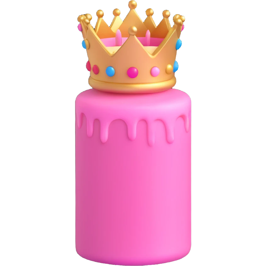 pink candle with a crown emoji