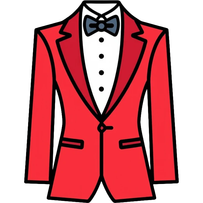 red and white formal tuxedo suit emoji