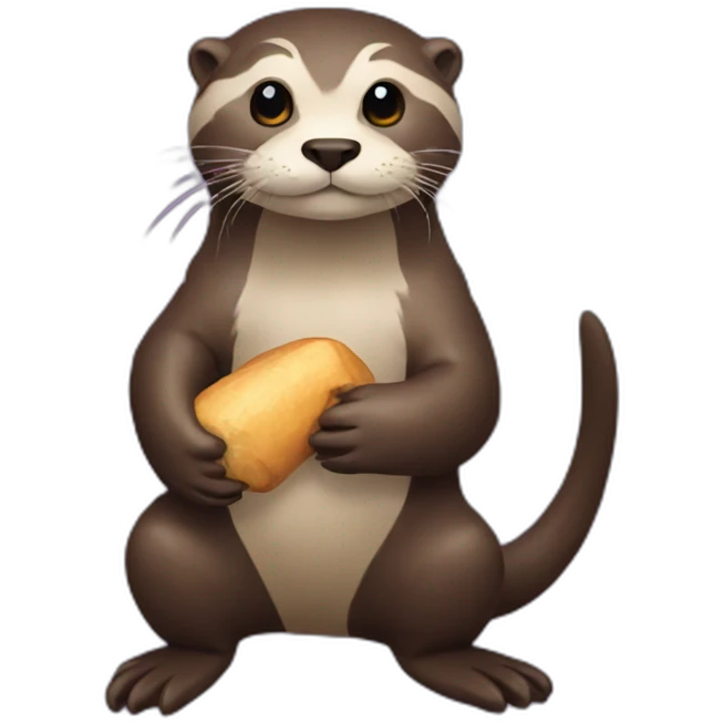 otter holding twitch emoji