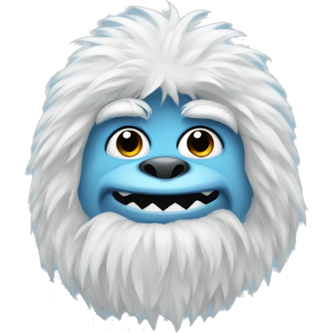 Friendly yeti wearing ugly Christmas sweater emoji