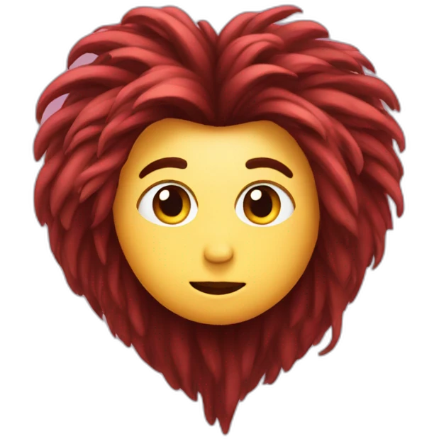 Heart with hair emoji