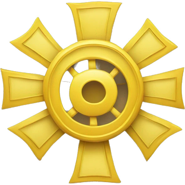 Hackathon winner rosette in yellow/gold. In the middle show this symbol </> emoji
