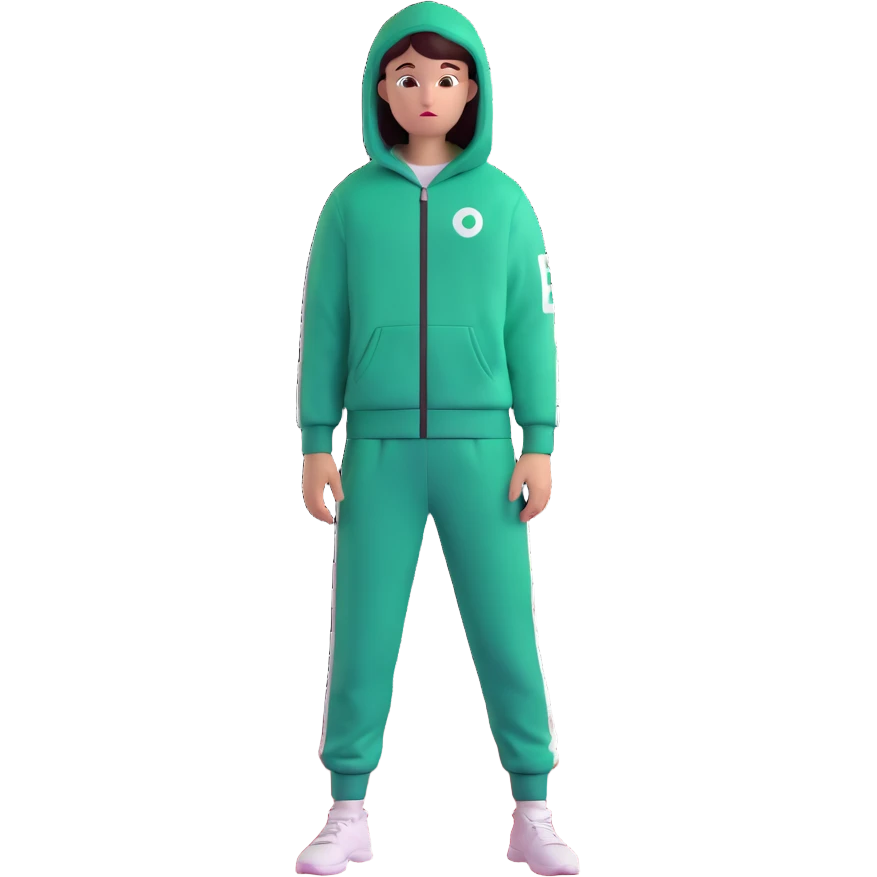 human player number 230 wearing green Squid Game tracksuit emoji