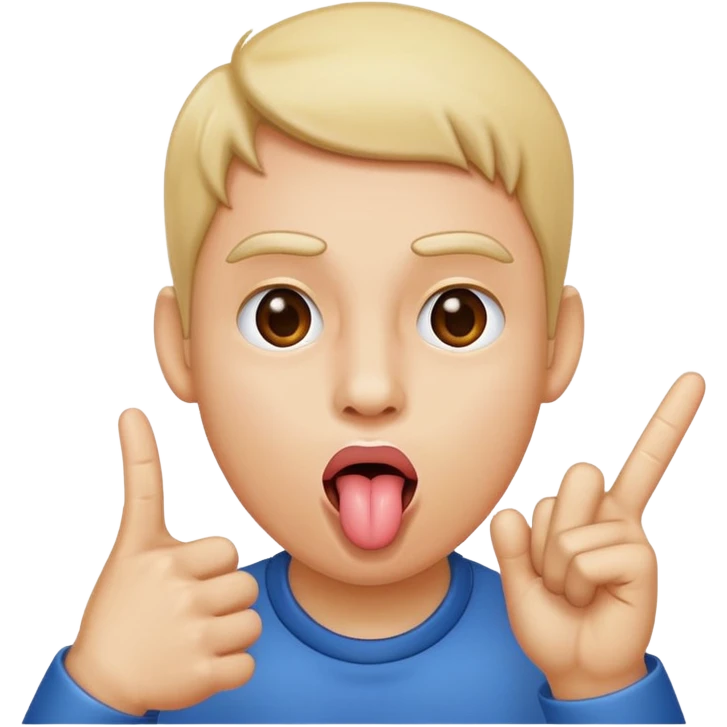 Use 😜 and put✌️on the tongue emoji