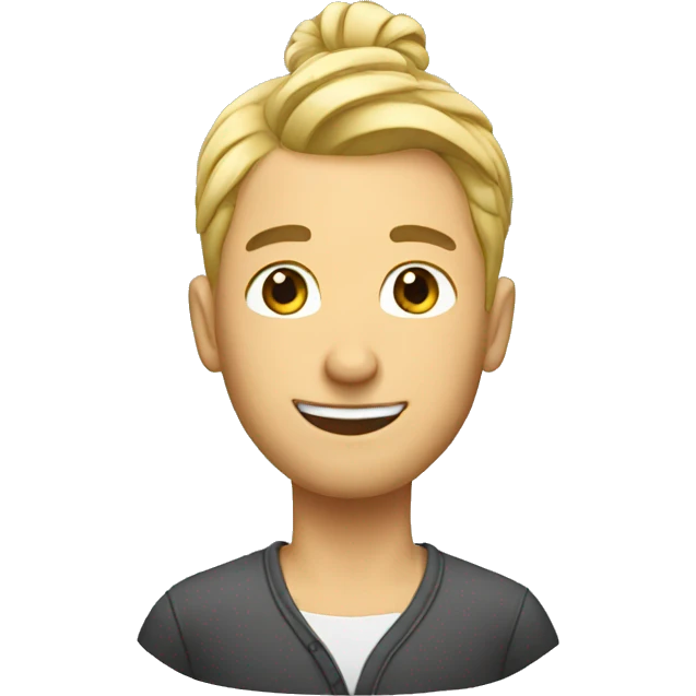 create a blond man with a bun emoji