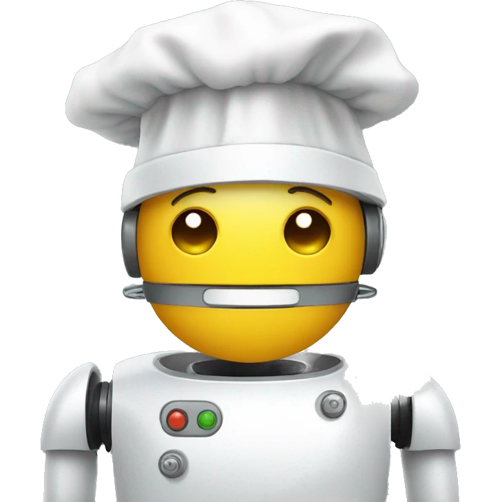 Robot wearing chefs hat emoji