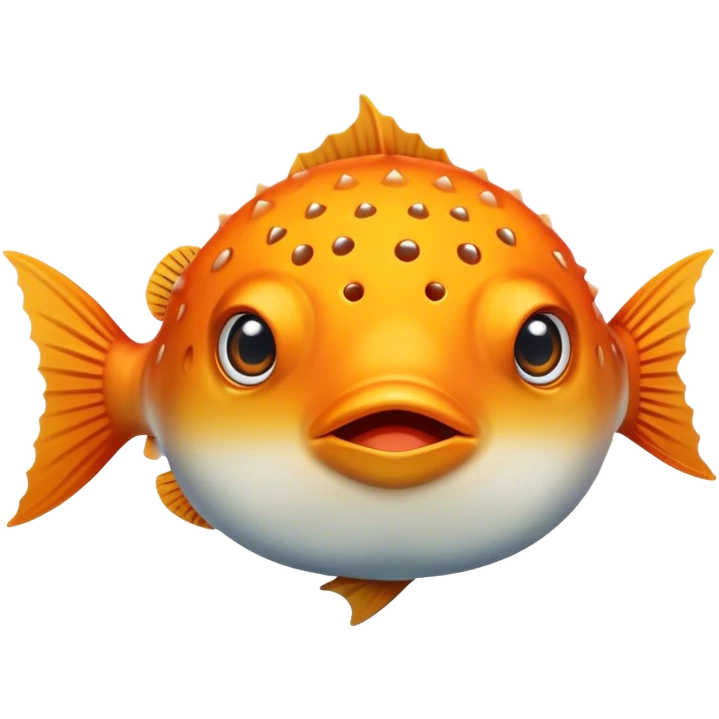 All Orange Blowfish facing forward emoji