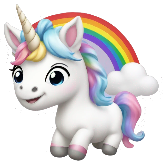 Baby Unicorn on a rainbow  emoji