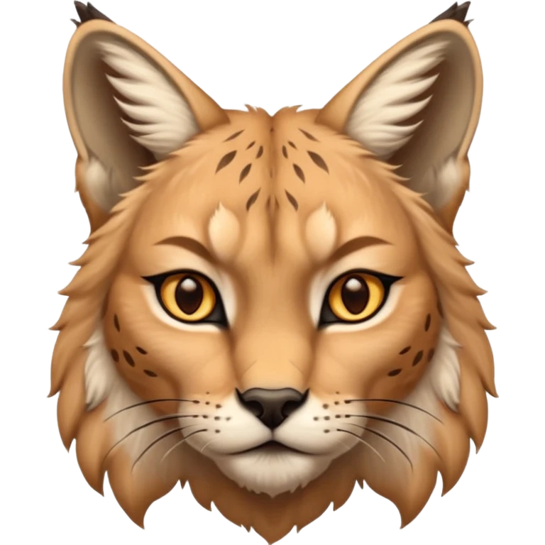 A high-resolution photo-realistic digital illustration of a majestic young lynx, chest upward  emoji