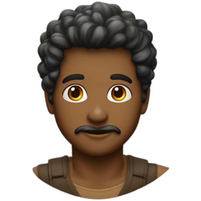 un beau gosse au couleur caramel avec des cheveux crépus noir emoji