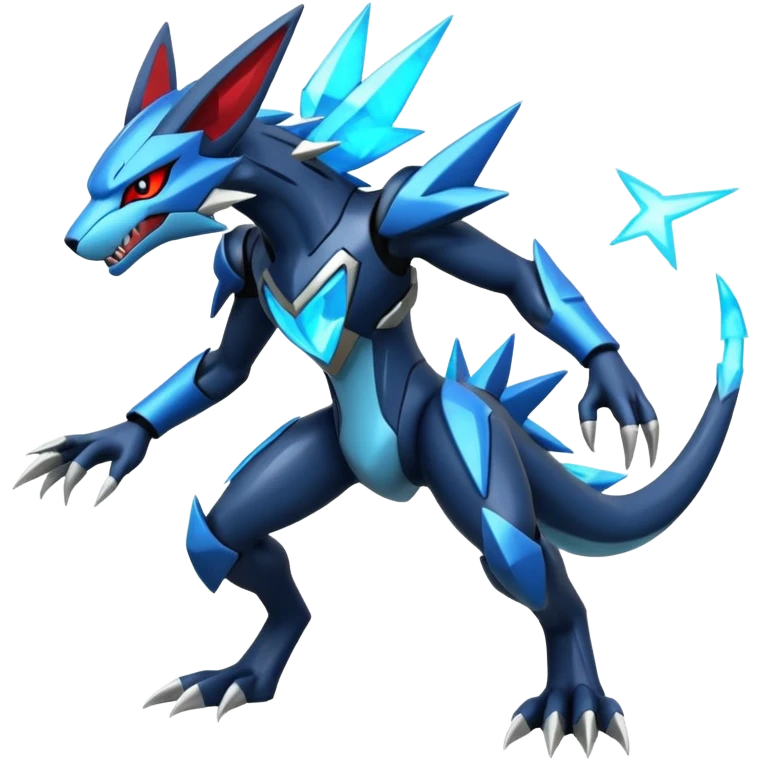 Shiny Futuristic Modern Zeraora-Dialga-Zoroark-fusion emoji