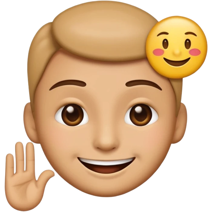 AI emoji with a smirk, winking and holding a thank you sign, directed at friends, playful and appreciative emoji