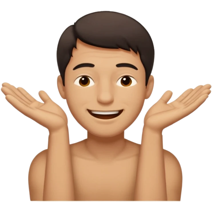 A male with closed relaxed eyes but the mouth it looks like it trying to hold in laughter emoji