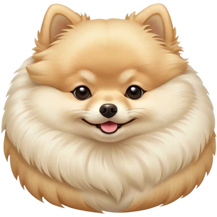 Meme-Worthy Cute Sleeping Cream Pomeranian Portrait Emoji, Head resting peacefully with a contented smile, showcasing a delightfully compact build and a luxuriously soft, fluffy cream Fur, eyes shut in a serene nap, Simplified yet hilariously adorable features, highly detailed, glowing with a soft, drowsy light, high shine, relaxed and utterly lovable, stylized with an air of playful laziness, bright and heartwarming, soft glowing outline, capturing the essence of a comically sleepy companion, so meme-worthy it feels like it could instantly become the next viral sensation of adorable slumber! emoji