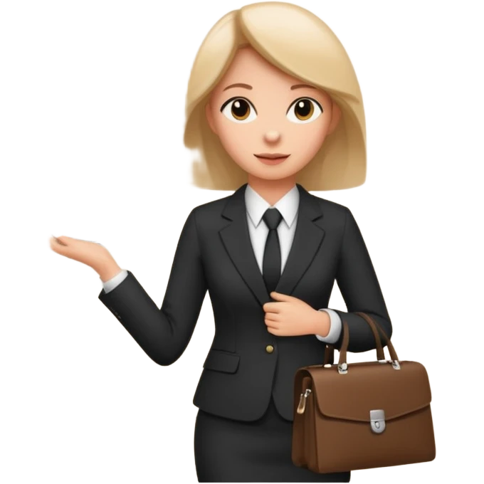 I like the 4th image. Now, make the same woman leave work with her laptop in hand. Add a clock behind her on the wall .  emoji