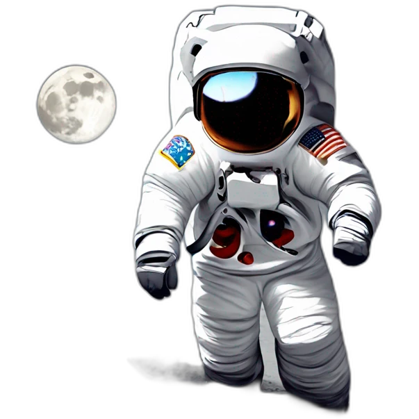 astronout moon walking on the moon emoji