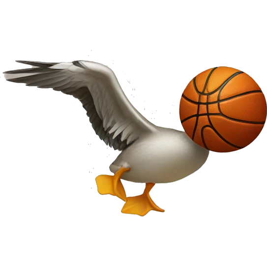 duck playing basketball emoji