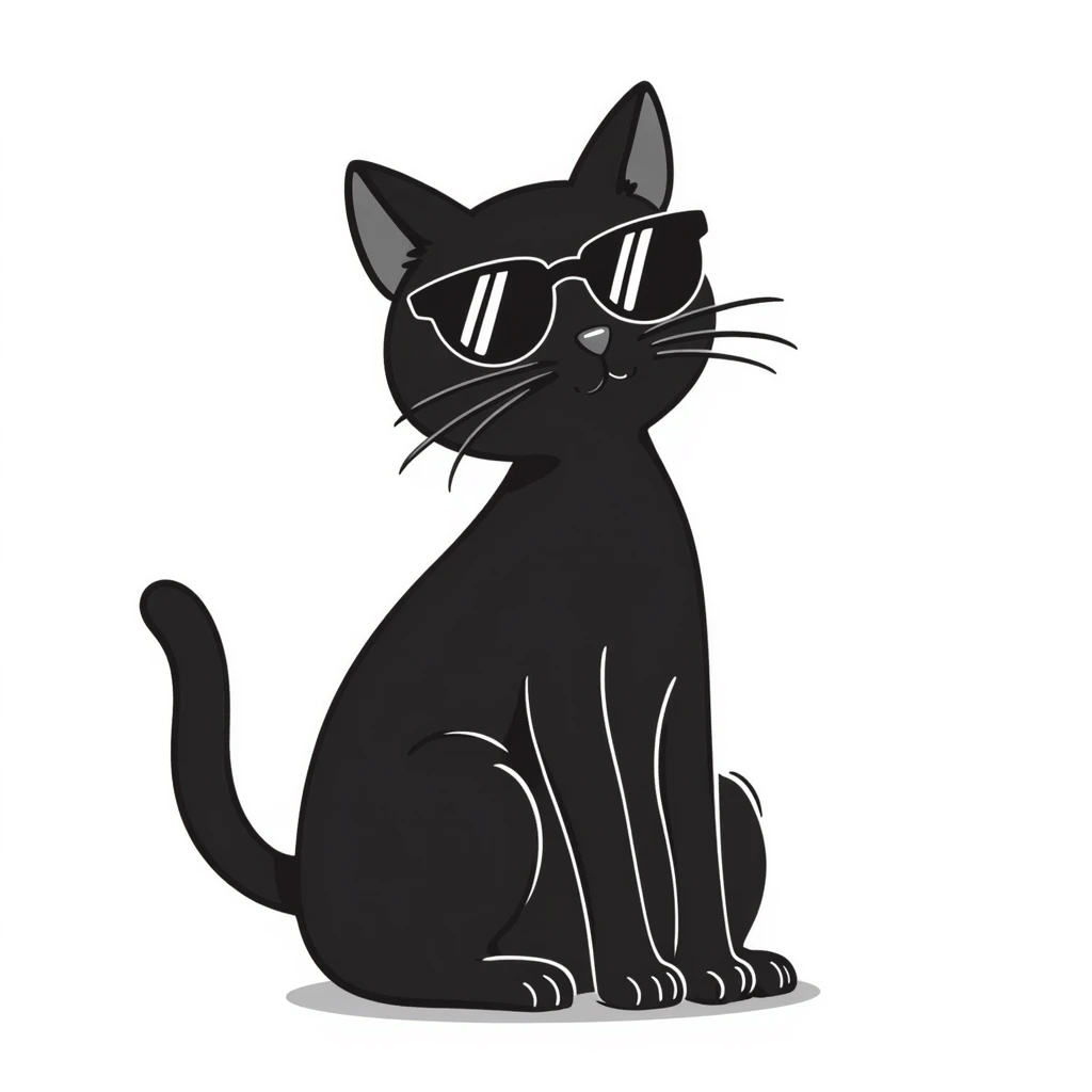Cat wearing sunglasses, looking casual and cool emoji