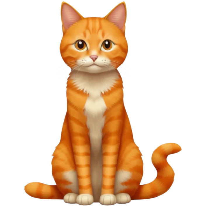 full body solid orange domestic shorthair slim cat sitting emoji