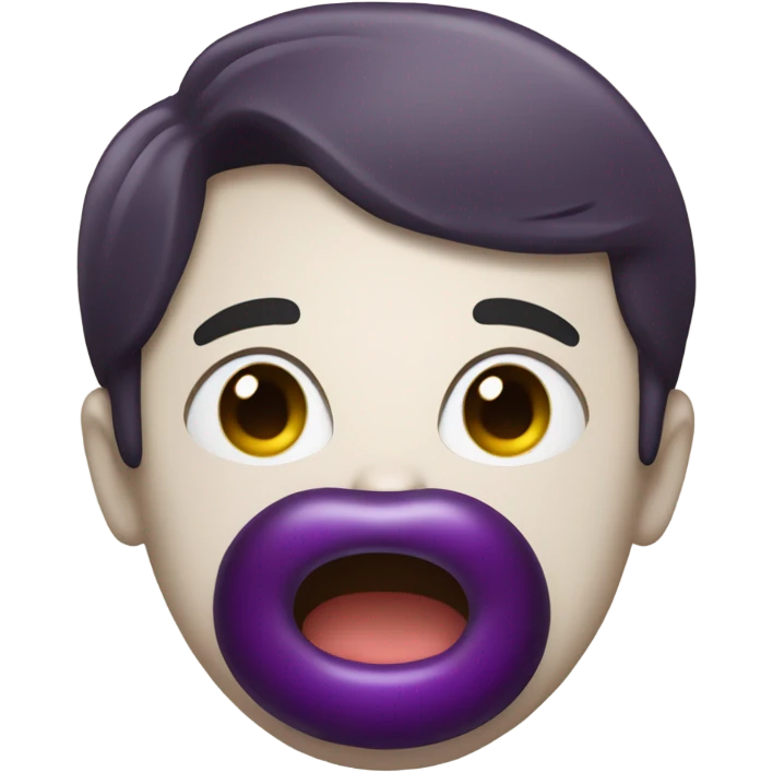 silly face with eggplant in mouth emoji