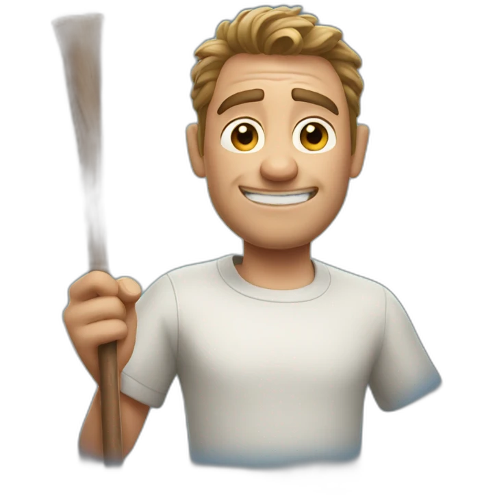 Pixar man with stick emoji