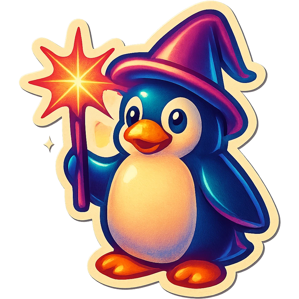 Penguin Wizard emoji