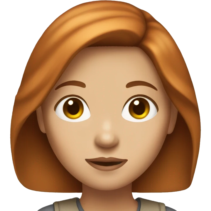 Light akin girl with brown ginger hair and brown eyes emoji