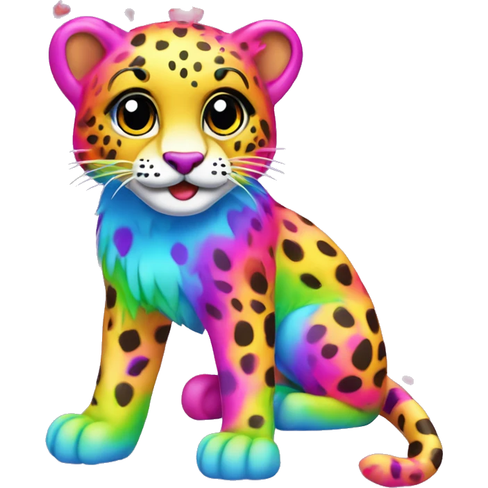 lisa frank rainbow cheetah emoji